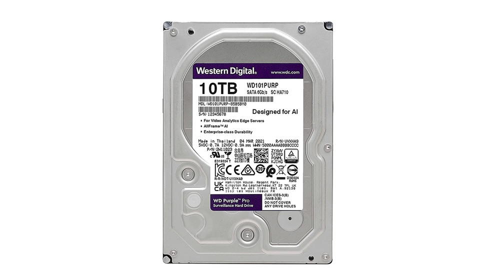 მყარი დისკი - 10TB, SATA HDD WD Purple Western Digital