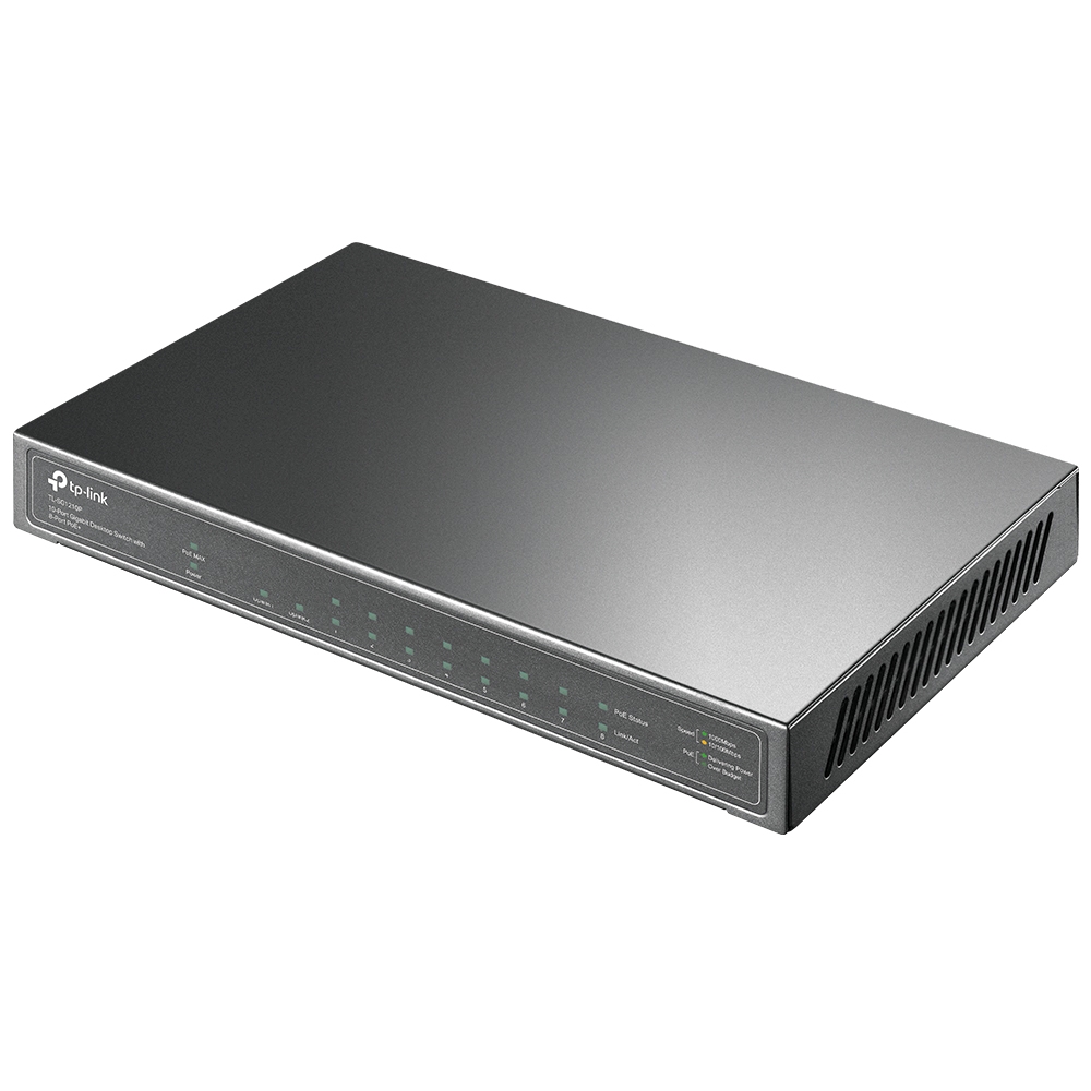 TL-SG1210P 10-Port Gigabit Desktop Switch with 8-Port PoE+