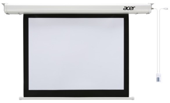  Acer E100-W01MW Projection Screen-Control: Electric-  External dimensions (W x H): 221 x 159 cm, with 1 Remote control and  1 integrated remote control