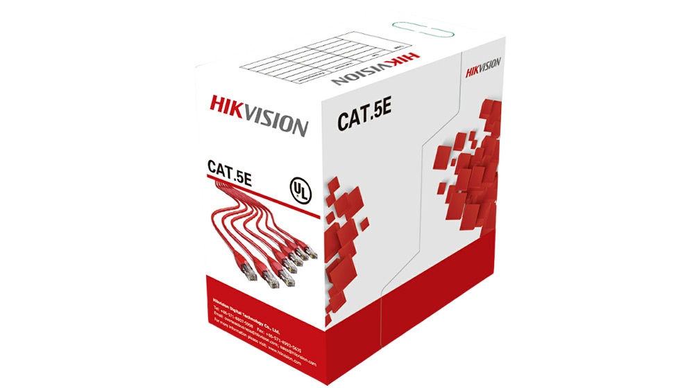 ქსელის კაბელი - Cat5e UTP 100% სპილენძი შიდა გამოყენების 305 მეტრი, Hikvision